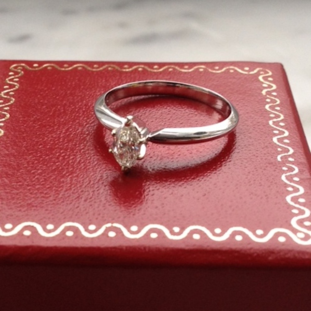 Beautiful Genuine Marquise Cut Diamond Ring - Picture 3 of 5